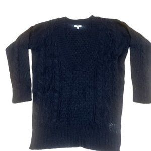 Joie Caitlin NWT Black Deep V-Neck Knit Tunic Sweater S